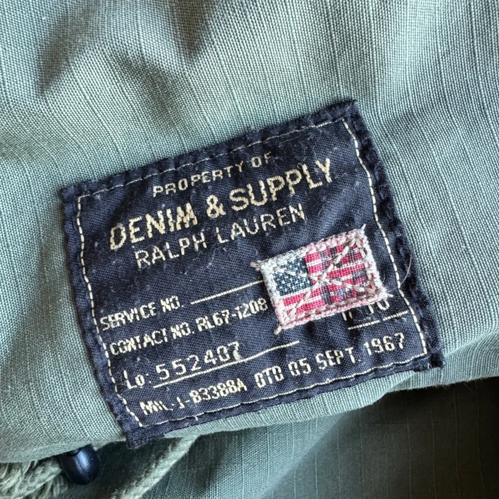 Vintage Denim & Supply - Ralph Lauren Green Backpack with Leather Straps